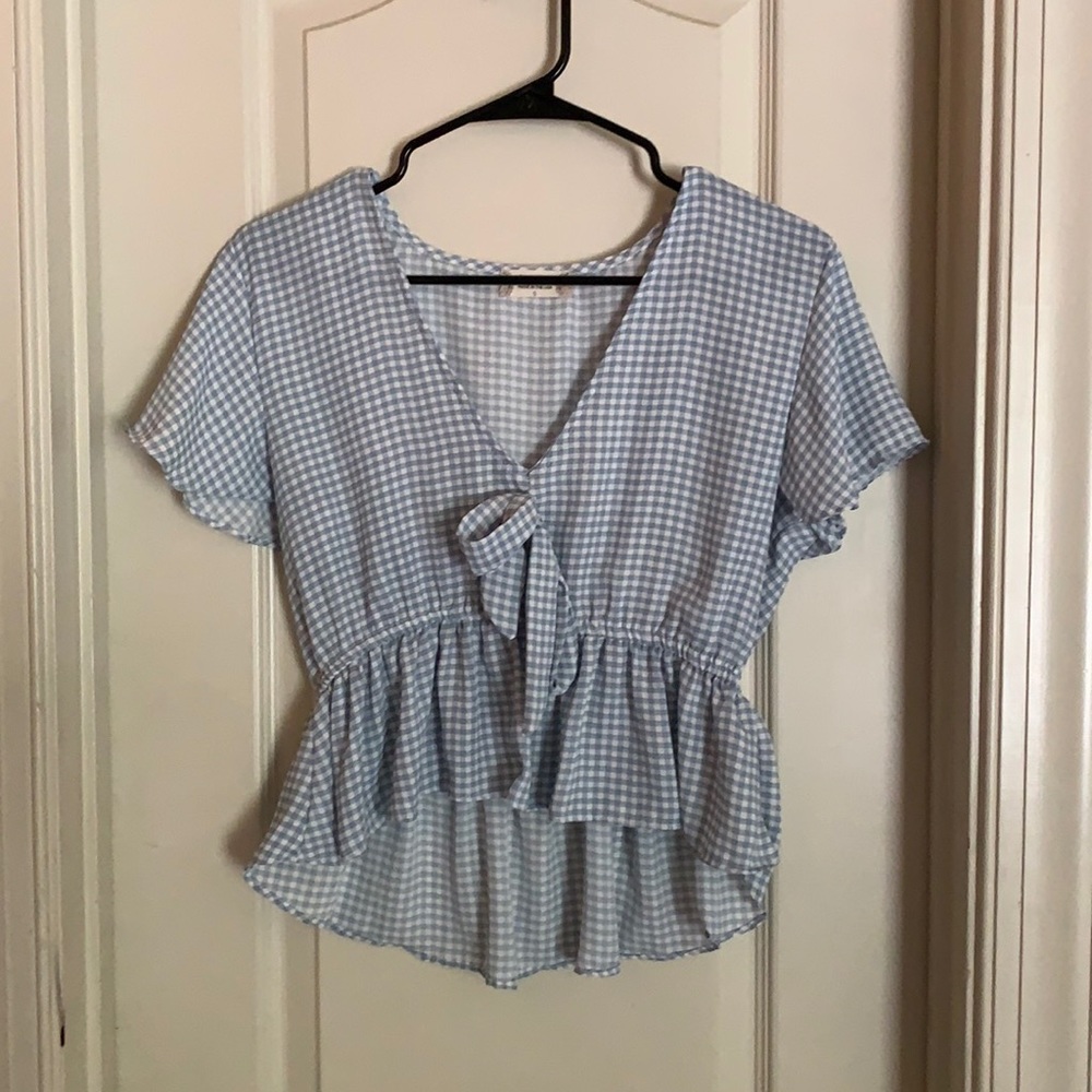 blue and white altard state shirt